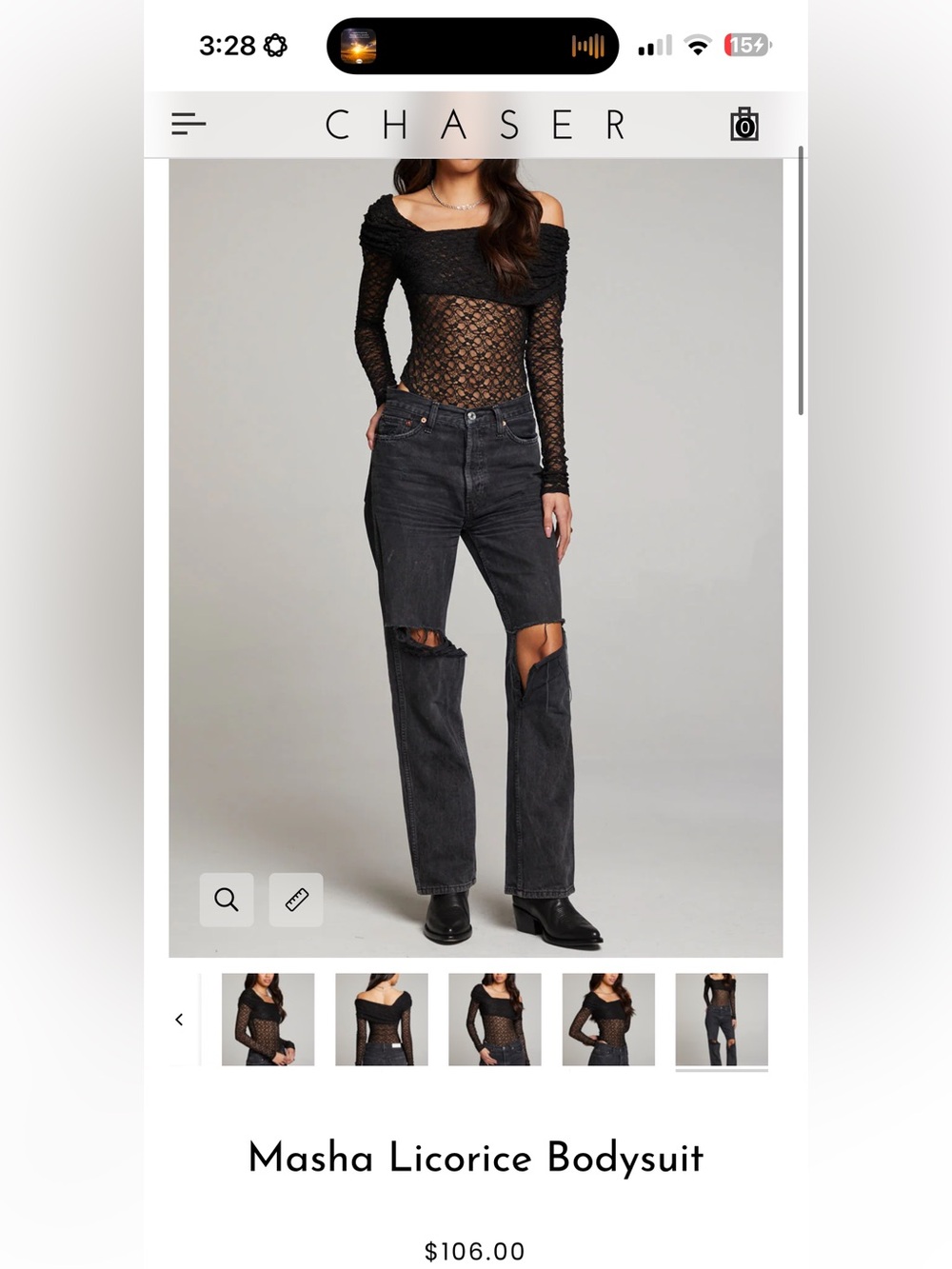 Chaser UK,  Masha Licorice Bodysuit in Black - Size L ( M) / NWOT - Picture 4 of 10